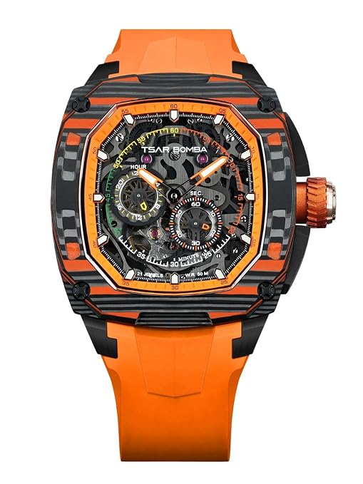 Tsar Bomba Dark Matter Series | Skeleton Dial | Includes Interchangeable Extra Bezel & Strap | Automatic Watch for Men
