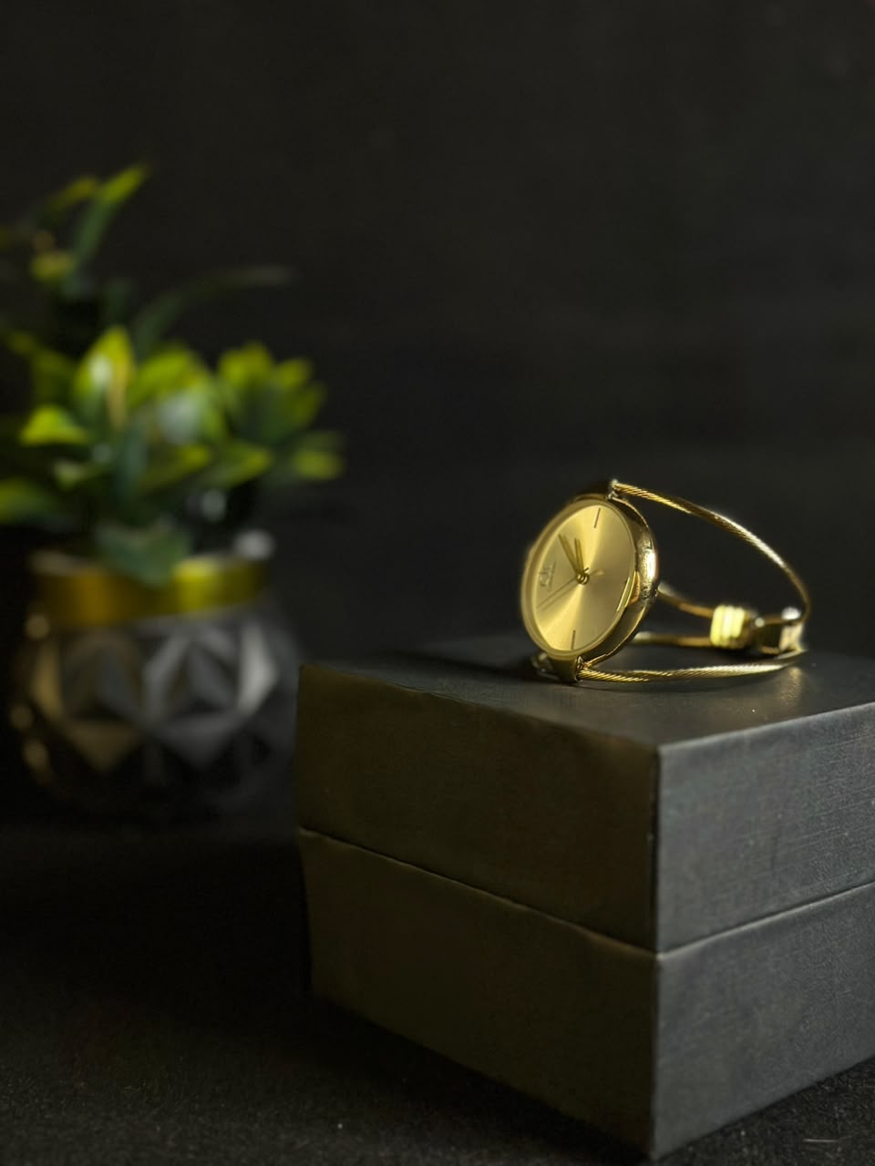 Elegant Gold Bangle Watch for Women