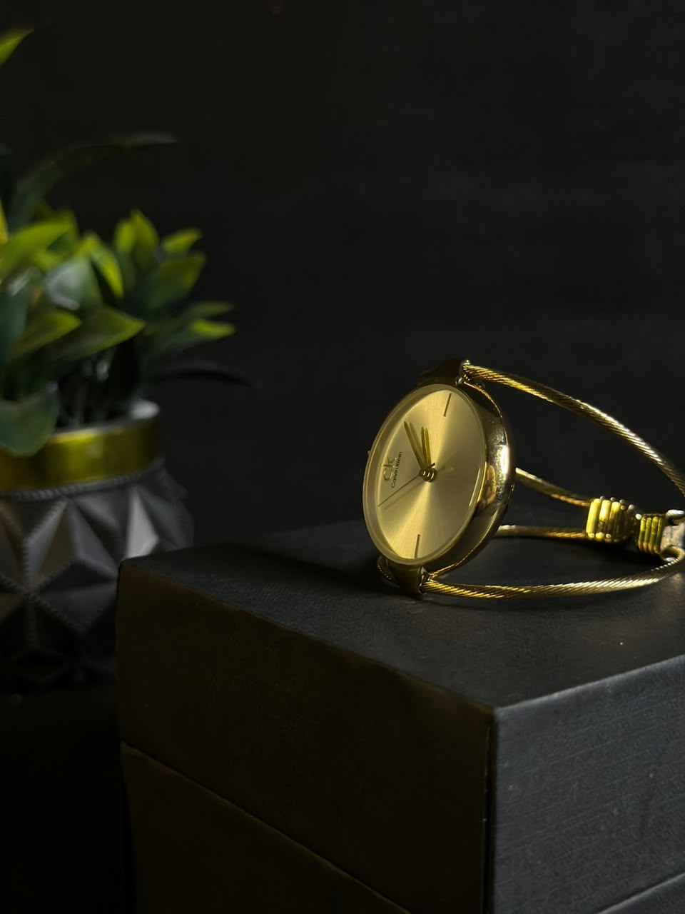 Elegant Gold Bangle Watch for Women